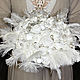 Свадебный букет из атласных  белых роз, Свадебные букеты, Москва,  Фото №1