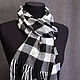 Black and white warm men's plaid scarf PLATKOFF. Scarves. Platkoffcom. My Livemaster. Фото №6