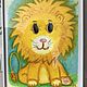 Painting for children in oil pastel with a lion cub 'Golden' 297h420 mm, Pictures, Volgograd,  Фото №1