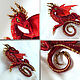 Dragon 'Aisha'. Brooch dragon. Red with gold. Brooches. master Alena Litvin. My Livemaster. Фото №4