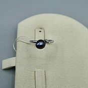 Украшения handmade. Livemaster - original item Silver ring with 9h7 mm black pearls and cubic zirconia. Handmade.