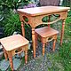 Order Table of solid cedar with stools Kitchen. Joinery in Altai. Livemaster. . Tables Фото №3