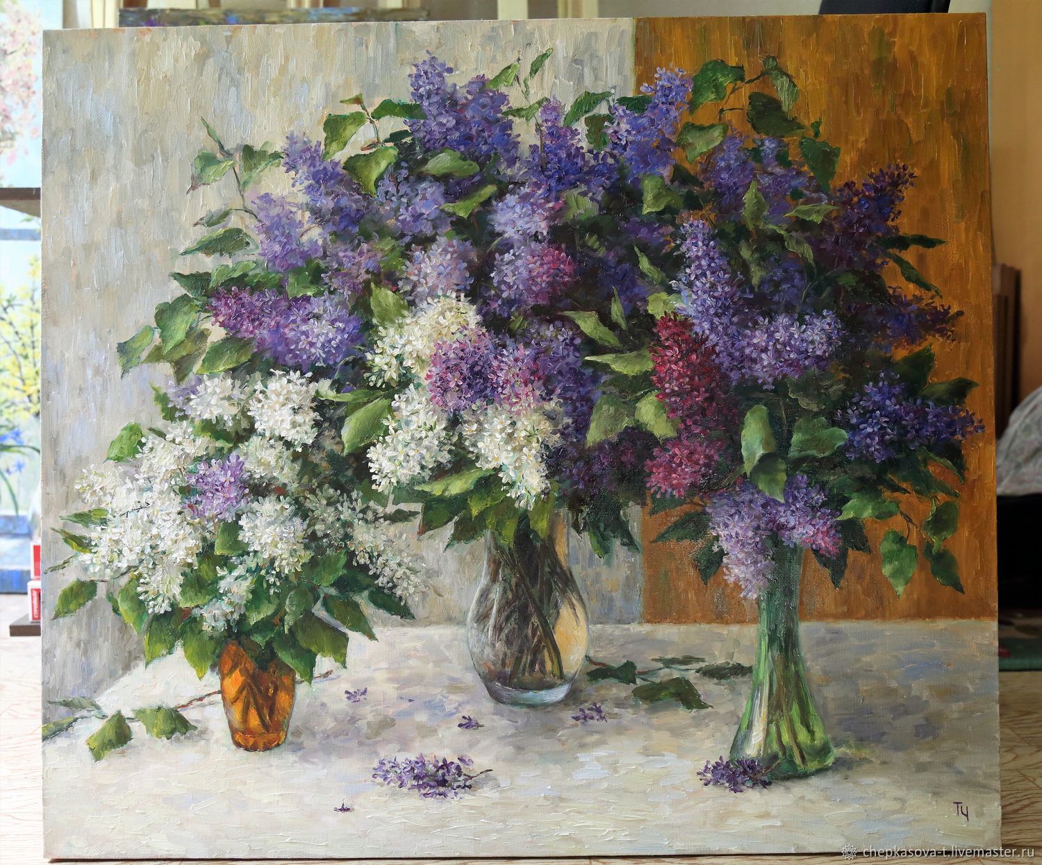 Lilac triangle. Oil on canvas. 70h80 cm – купить на Ярмарке Мастеров ...