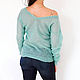 Mohair sweater . Knitted Woman sweater tiffany color. Pullover Sweaters. GemKnitDesign. Online shopping on My Livemaster.  Фото №2