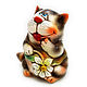 Order Ceramic figurine 'Cat with chamomile'. aboka. Livemaster. . Figurine Фото №3