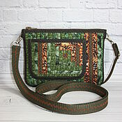 Сумки и аксессуары handmade. Livemaster - original item Small Patchwork Handbag, For Phone, For Walking, Green. Forest. Handmade.