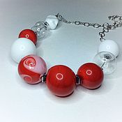 Украшения handmade. Livemaster - original item Necklace red made from hand-blown beads .Lampwork. Handmade.