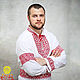 Wedding shirt with belt in Slavic style, People\\\'s shirts, Volokolamsk,  Фото №1