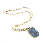 Украшения handmade. Livemaster - original item Druse Agate blue pendant, Blue stone pendant, Agate pendant. Handmade.