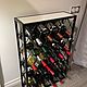 Loft wine rack metal and wood for 40 bottles. Stand for bottles and glasses. Color Wood. Online shopping on My Livemaster.  Фото №2