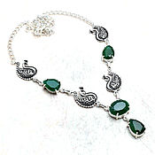 Украшения handmade. Livemaster - original item Stylish necklace with emeralds 