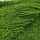 St. Green Shawl 200*110 Crocheted Triangular with Tassels #004. Shawls. Hand Knitted Shawls from Helen's. Online shopping on My Livemaster.  Фото №2