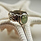 серебряное кольцо с зеленым турмалином