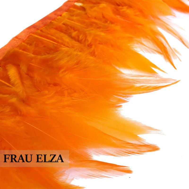 Перья петуха на ленте Оранжевые купить в интернет-магазине Ярмарка ...