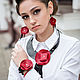 Jewelry sets: Fire and ice. Necklace, bracelet and earrings made of leather, Jewelry Sets, Bobruisk,  Фото №1