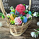 Order Soap bouquet in a basket of vines Easter with rabbits. Soap-making workshop. Livemaster. . Soap Фото №3