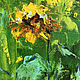 Sunflowers, summer landscape oil on canvas, 20h20cm. Pictures. myfoxyart (MyFoxyArt). My Livemaster. Фото №6