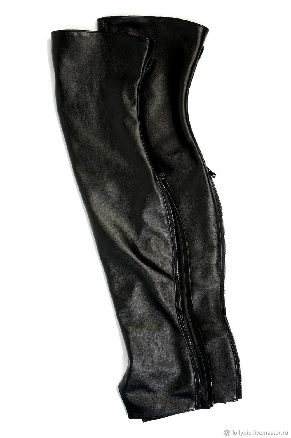 Leather women's high leg gaiters to mid-thigh – купить на Ярмарке ...