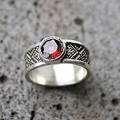 Украшения handmade. Livemaster - original item Silver ring with garnet Perunov Color amulet. Handmade.