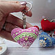 Order Keychain 5 cm Knitted Heart Pink Jacquard. BarminaStudio (Marina)/Crochet (barmar). Livemaster. . Fun Фото №3