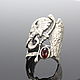 Ring series Ethnic Avant-garde Elephant with a garnet made of 925 HB0085 silver. Rings. Sunny Silver. My Livemaster. Фото №5