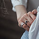 Широкое кольцо с натуральным черным камнем агатом серебро 925. Кольца. AllOver. Интернет-магазин Ярмарка Мастеров.  Фото №2