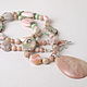 Long necklace with pink opal. Pendants. Grafoli jewellery. My Livemaster. Фото №6