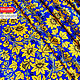 Fabric satin gold Khokhloma on blue. Fabric. SLAVYANKA. Online shopping on My Livemaster.  Фото №2