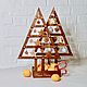 Double-sided table Christmas tree with a set of wooden stars, Tree, Moscow,  Фото №1