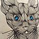 Cat Terminator white - embroidered pattern. Pictures. Uralsoul. My Livemaster. Фото №4