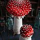 Textile mushrooms 'fly Agaric' embroidered with pearls. Stuffed Toys. Secret Jar. My Livemaster. Фото №4
