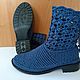 Knitted summer boots ( cotton with viscose ). High Boots. Makosh. My Livemaster. Фото №4