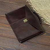 Портфель-планшет темно-коричневого цвета "Купер"
