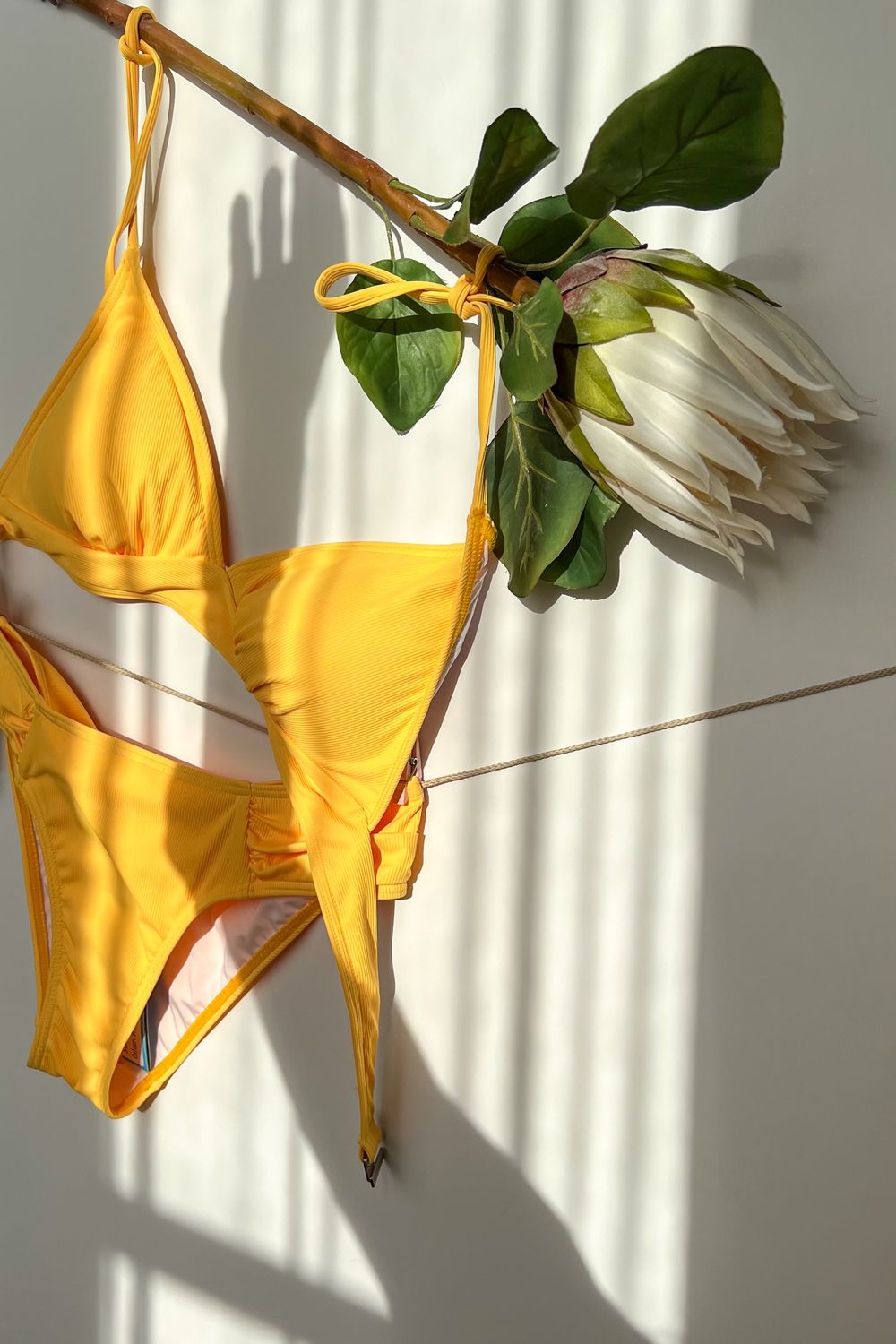 Желтый купальник треугольнички купить в интернет-магазине Ярмарка ...