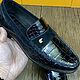 Men's crocodile leather loafers, in dark blue. Loafers. SHOES&BAGS. My Livemaster. Фото №6