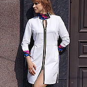 Одежда handmade. Livemaster - original item Sports dress with a collar, zip, white dress for sneakers. Handmade.