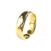 Украшения handmade. Livemaster - original item Textured gold-plated ring, dimensionless ring without inserts. Handmade.