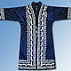 Заказать Провокационное синее кимоно вышитый узбекский летний кафтан халат. Shark-guly. Ярмарка Мастеров. . Халаты Фото №3