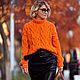 Jerseys: Women's knitted sweater in orange color IN STOCK. Sweaters. Kardigan sviter - женский вязаный свитер кардиган оверсайз. My Livemaster. Фото №4
