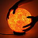 Оранжевый Светильник - Солнце 25 см, оригинальный подарок астроному,. Потолочные и подвесные светильники. Lampa la Luna byJulia. Интернет-магазин Ярмарка Мастеров.  Фото №2