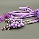Lariat 'Violet gentle ebb', bead harness, gift. Lariats. Beaded jewelry. My Livemaster. Фото №5