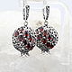 Classic Garnet earrings with garnets made of 925 GA0046 silver. Earrings. Sunny Silver. My Livemaster. Фото №4