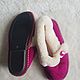 Granny slippers made of fuchsia sheep fur, Slippers, Moscow,  Фото №1