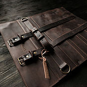 Сумки и аксессуары handmade. Livemaster - original item Twist for chef`s knives brown genuine leather. Handmade.