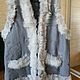 Women's sheepskin vest grey 68-70, Vests, Moscow,  Фото №1
