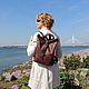  Women's Brown Glory Leather Backpack Bag. Backpacks. Natalia Kalinovskaya. My Livemaster. Фото №6
