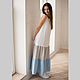 Gradient linen dress with wings of gray-blue color. Dresses. molinialife. Online shopping on My Livemaster.  Фото №2