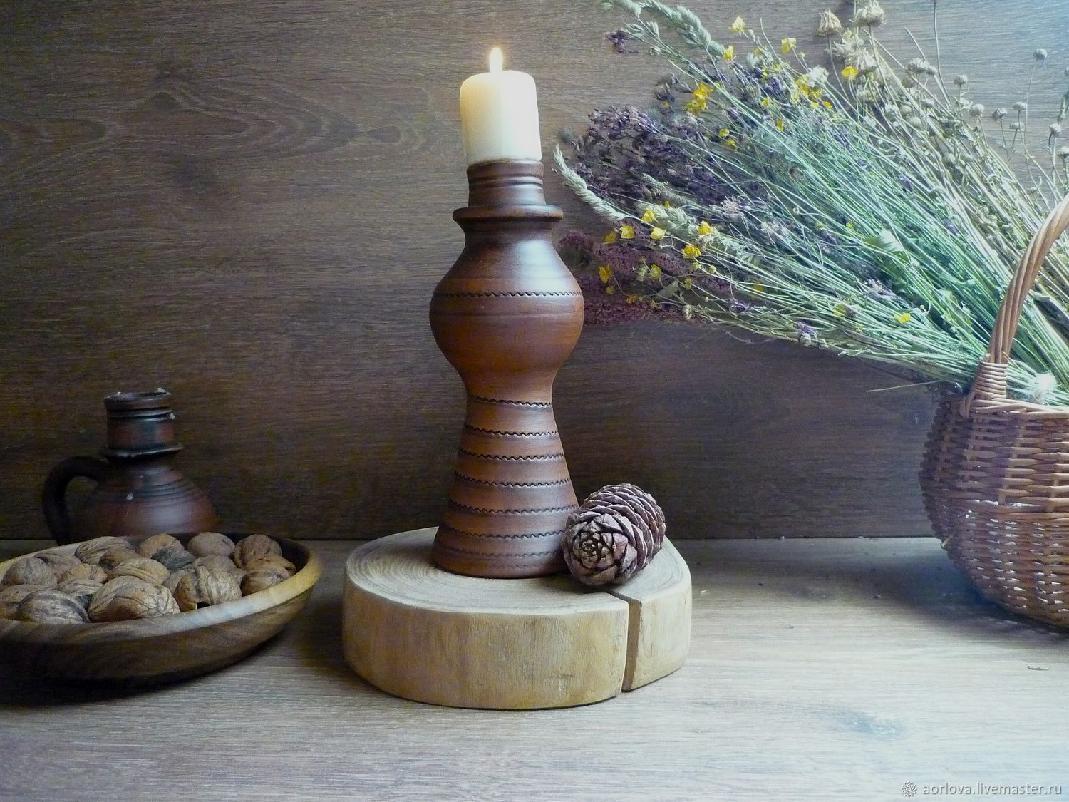 Высокий большой гончарный подсвечник Купеческий. в интернет-магазине на ...