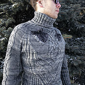 Теплый вязаный мужской жилет из шерсти "Комбо"