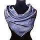 Women's scarf silk gray blue lilac jacquard silk. Shawls1. Silk scarves gift for Womans. Online shopping on My Livemaster.  Фото №2
